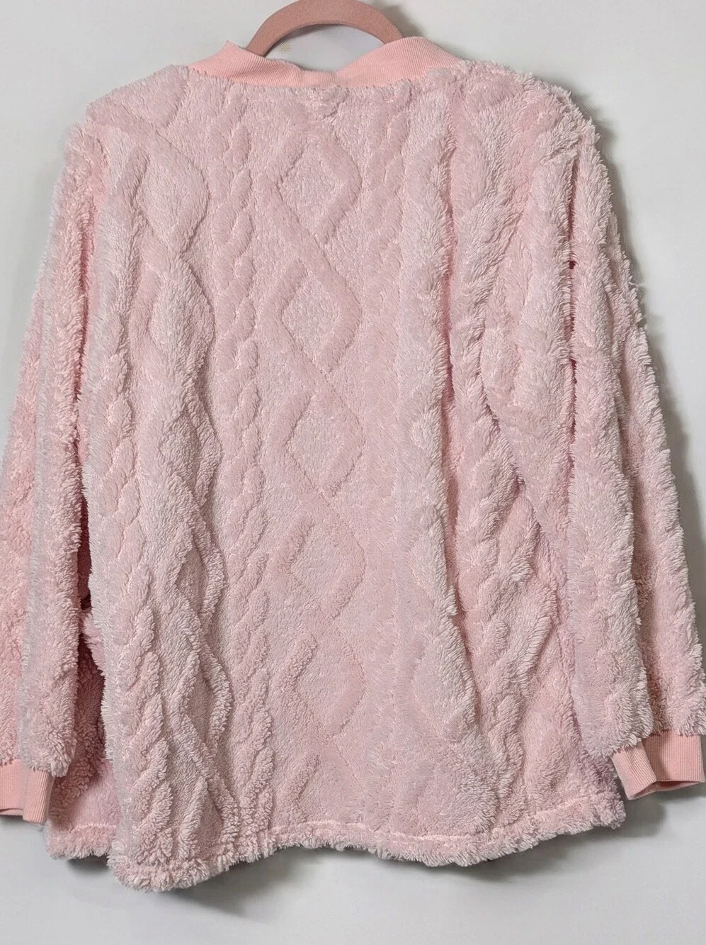 Pink Plush Cable Knit Pajama Lounge Set Size Medium